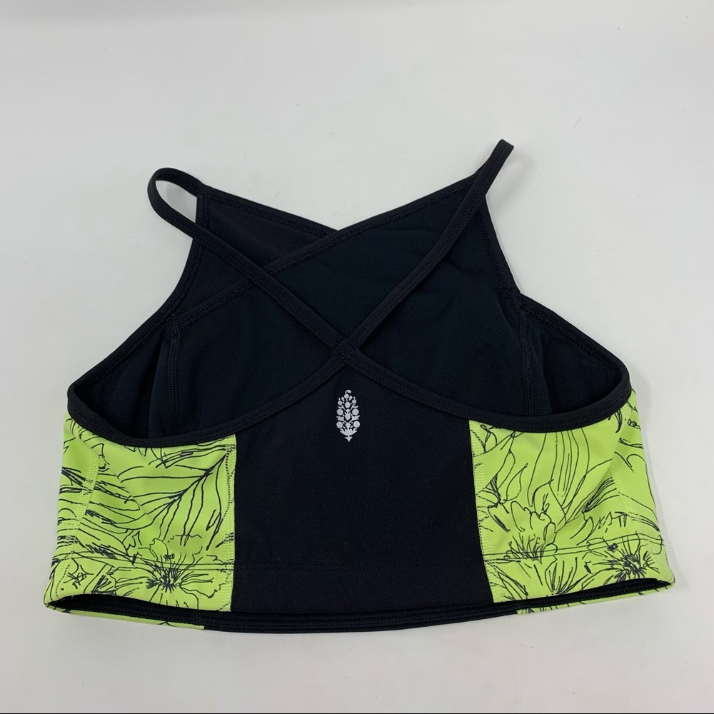 LOWEST Free People FP Movement NWOT Fired Up Sports Bra Top Floral Black Size S - Picture 5 of 7